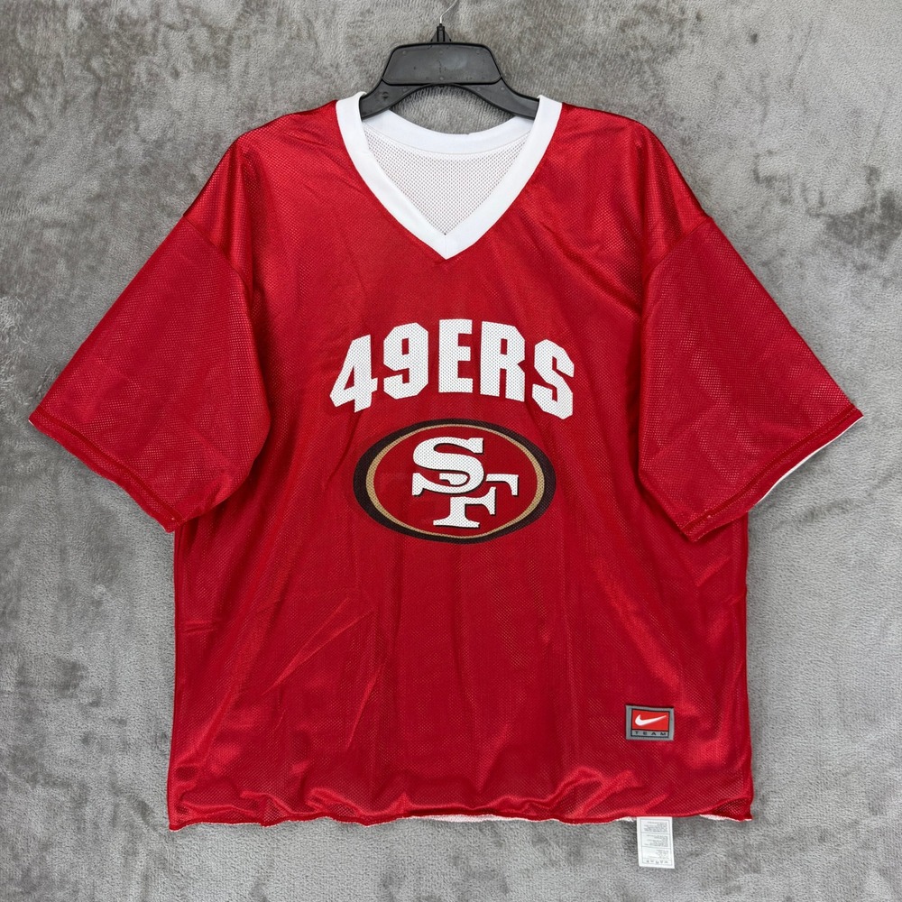 Nike Mens San Francisco 49ers Reversible NFL Flag Jersey Red White XL Mesh SF
